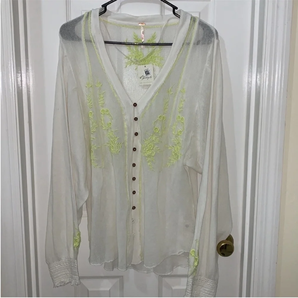 Free people Margie Embroidered cardigan